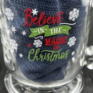 Libby Glass Believe in the Magic of Christmas mugs cups Set of 2